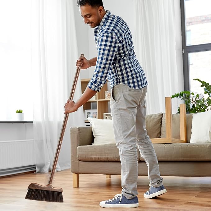 Wood Angle Broom – 44.8” Wooden Handle Compact Brooms - Image 2