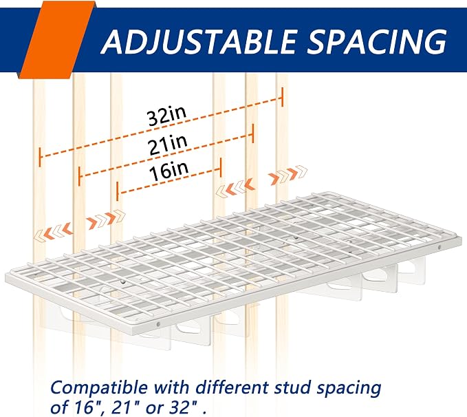 2-Pack 1.5x3FT Garage Shelving 17.7-inch-by-35.8-inch Wall Shelf Garage Storage - Image 6