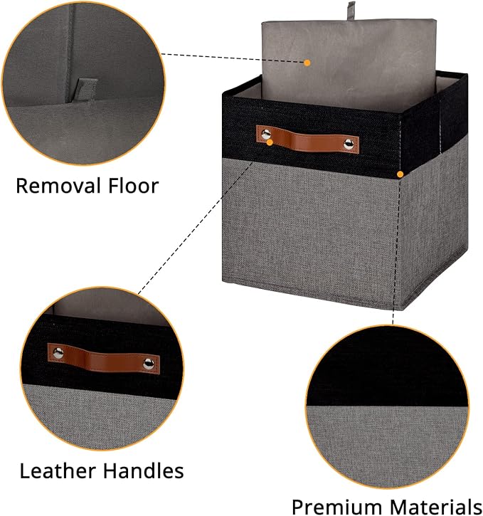 DULLEMELO 11x11 Storage Cubes, Collapsible Sturdy Cube Storage Bins - Image 2