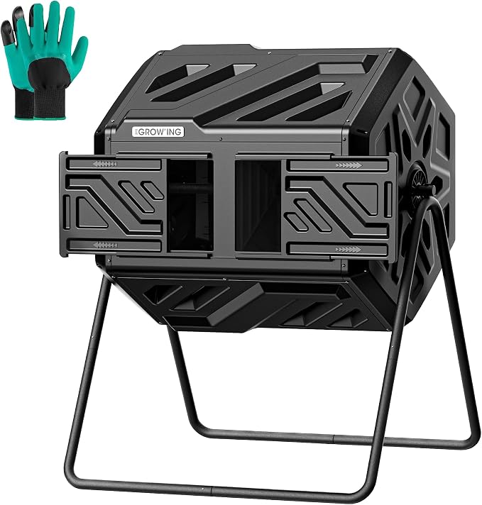 THEGROW'ING Updated 43 Gallon Compost Bin Outdoor, Fast Assemble Tumbling by THEGROWING