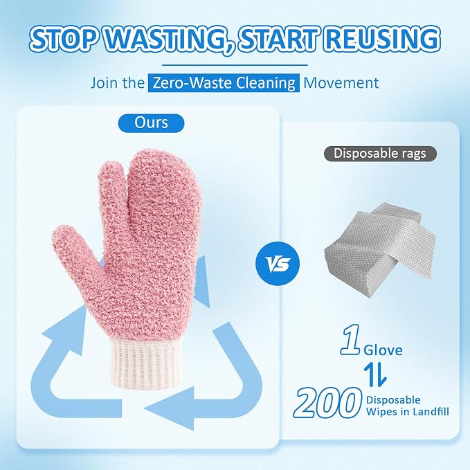 MIG4U Microfiber Dusting Gloves House Cleaning Glove - Image 7