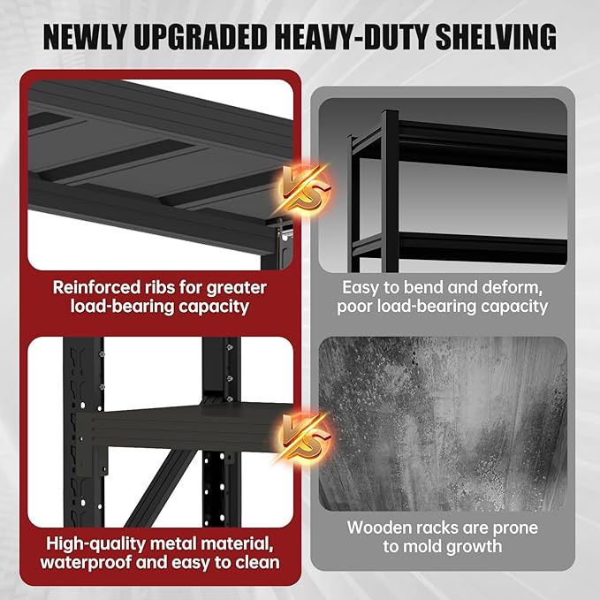 4000LBS Storage Shelves Heavy Duty, 4 Tier Adjustable Shelf, Garage Storage - Image 5