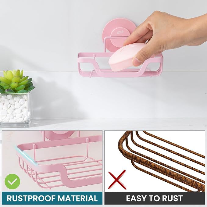 TAILI Soap Holder Bar Dish Suction Cup, Bar Shampoo Rack - Image 7