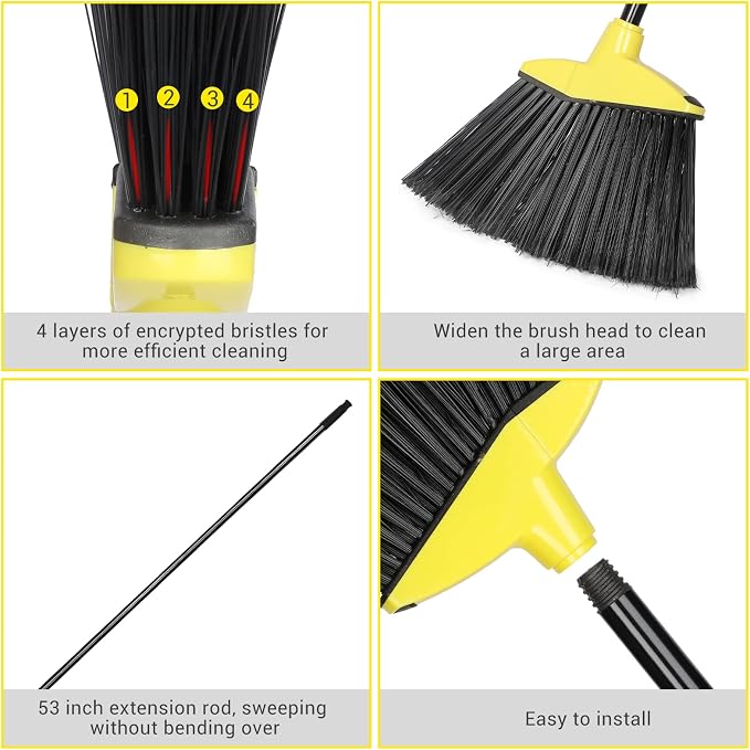 12 Pcs Heavy Duty 53 Inch Commercial Angle Brooms - Image 3