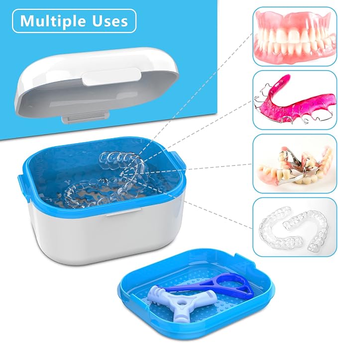 BVN Denture Case Denture Cup for Soaking Dentures Retainer Cleaner Case - Image 4