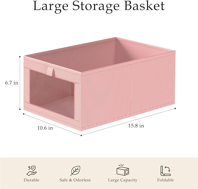 Criusia 6 Pack Linen Closet Organizers and Storage, Large Linen Closet Baskets - Image 3