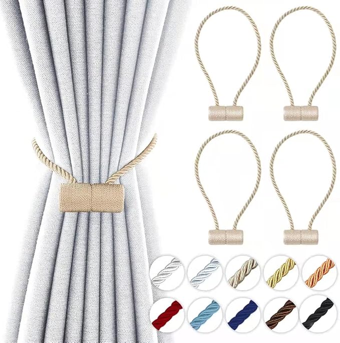 18 Inch Strong Magnetic Curtain Tiebacks, Curtain Holdbacks Modern Upgrade by YUNTUOO