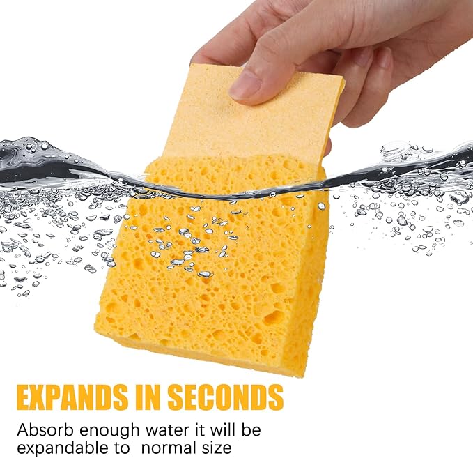 Kitchen Sponges, 12-Count Cellulose Sponges, Durable Dish Sponge - Image 3