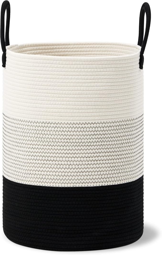 VIPOSCO Large Laundry Hamper, Tall Woven Rope Storage Basket - Image 8