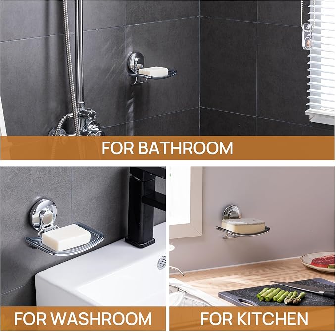 LEVERLOC Chrome Suction Cup Soap Dish Holder - Image 8