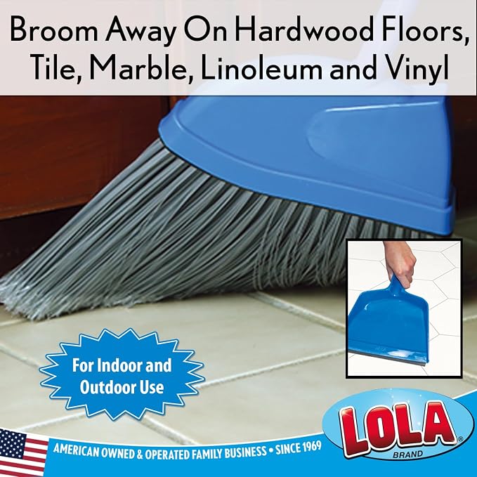 Angle Broom w/Dustpan, 9.25" W Head, Smaller Style- Made w/Recycled Soda - Image 4