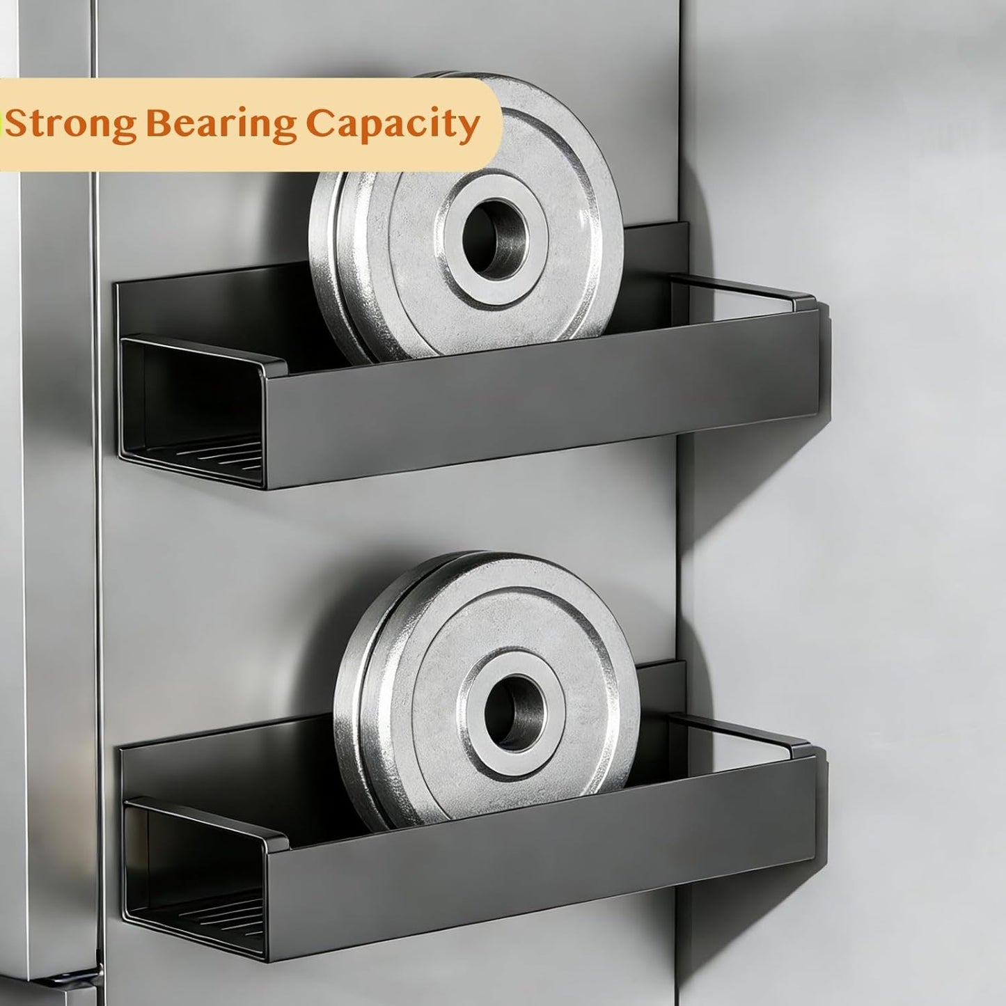 Magnetic Fridge Organizer, Spice Rack, Kitchen Organizers and Storage, Cabinet Organizer with Shelf, Pantry Organization for Countertop, Over the Door Storage with Detachable 2 Hooks