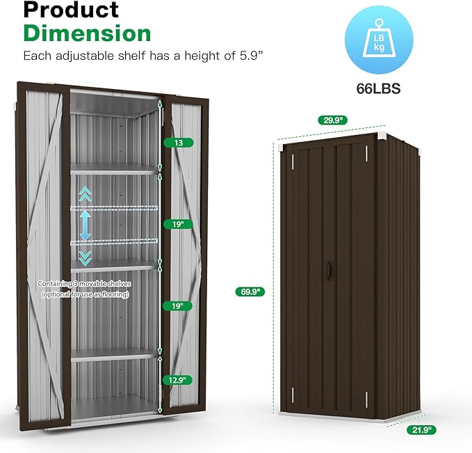 AECOJOY Outdoor Storage Cabinet Waterproof - Image 3
