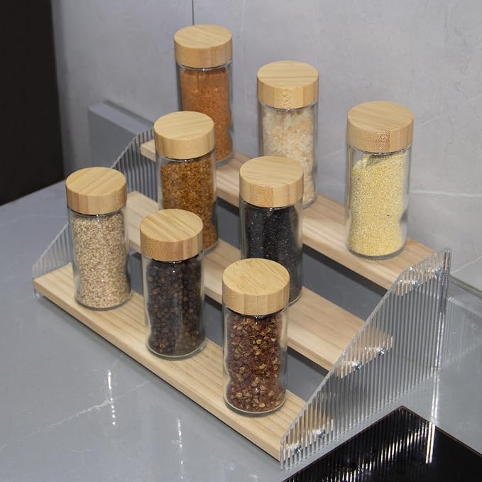 nianfeng Tiered Spice Rack, 3-Tier Spice Pantry Kitchen Cabinet Organizer - Image 7