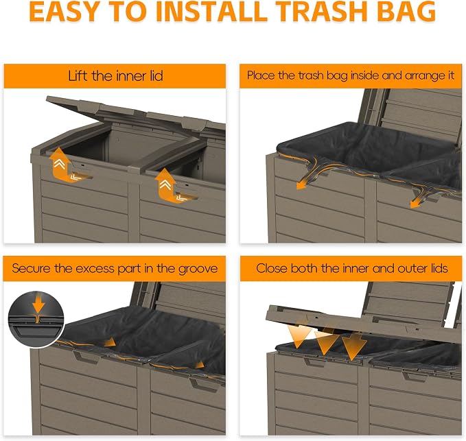 62-Gallon Outdoor Trash Can - Image 7