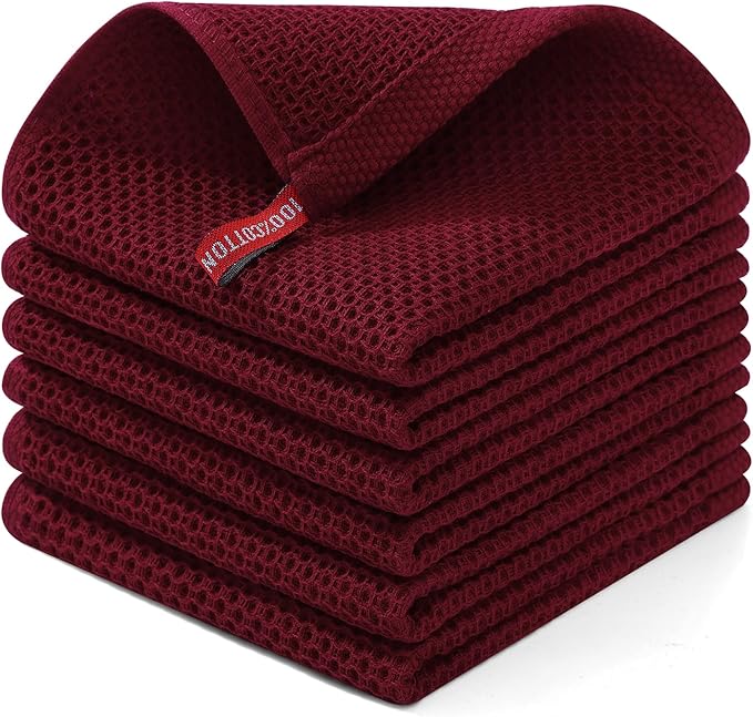 Homaxy 100% Cotton Waffle Weave Kitchen Dish Cloths, Ultra Soft Absorbent Quick by Homaxy