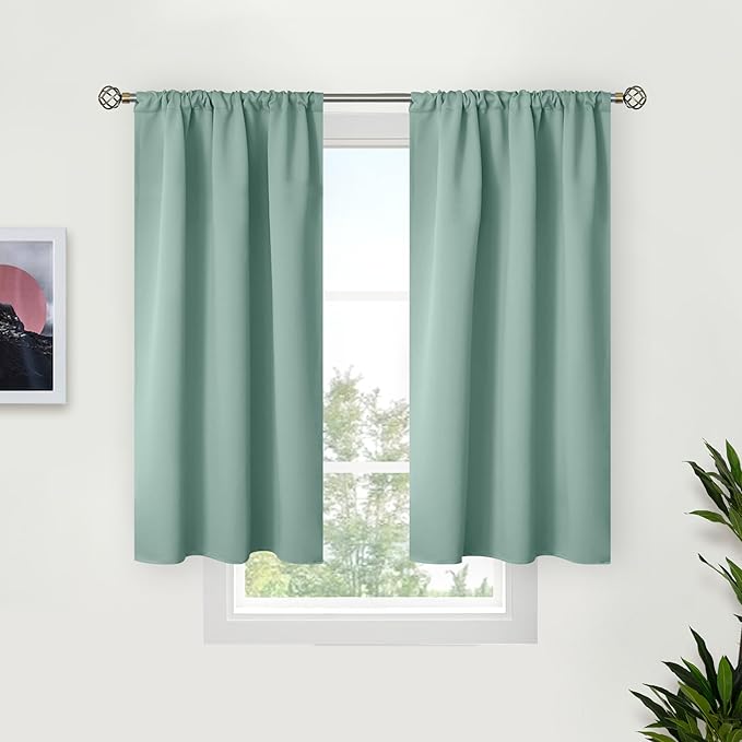 BGment Sage Green Blackout Curtains 45 Inches Long by BGment
