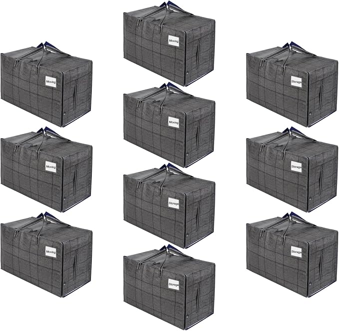 VENO 10 Pack Moving and Storage Bags, Heavy Duty, Alternative to Moving Boxes by Veno