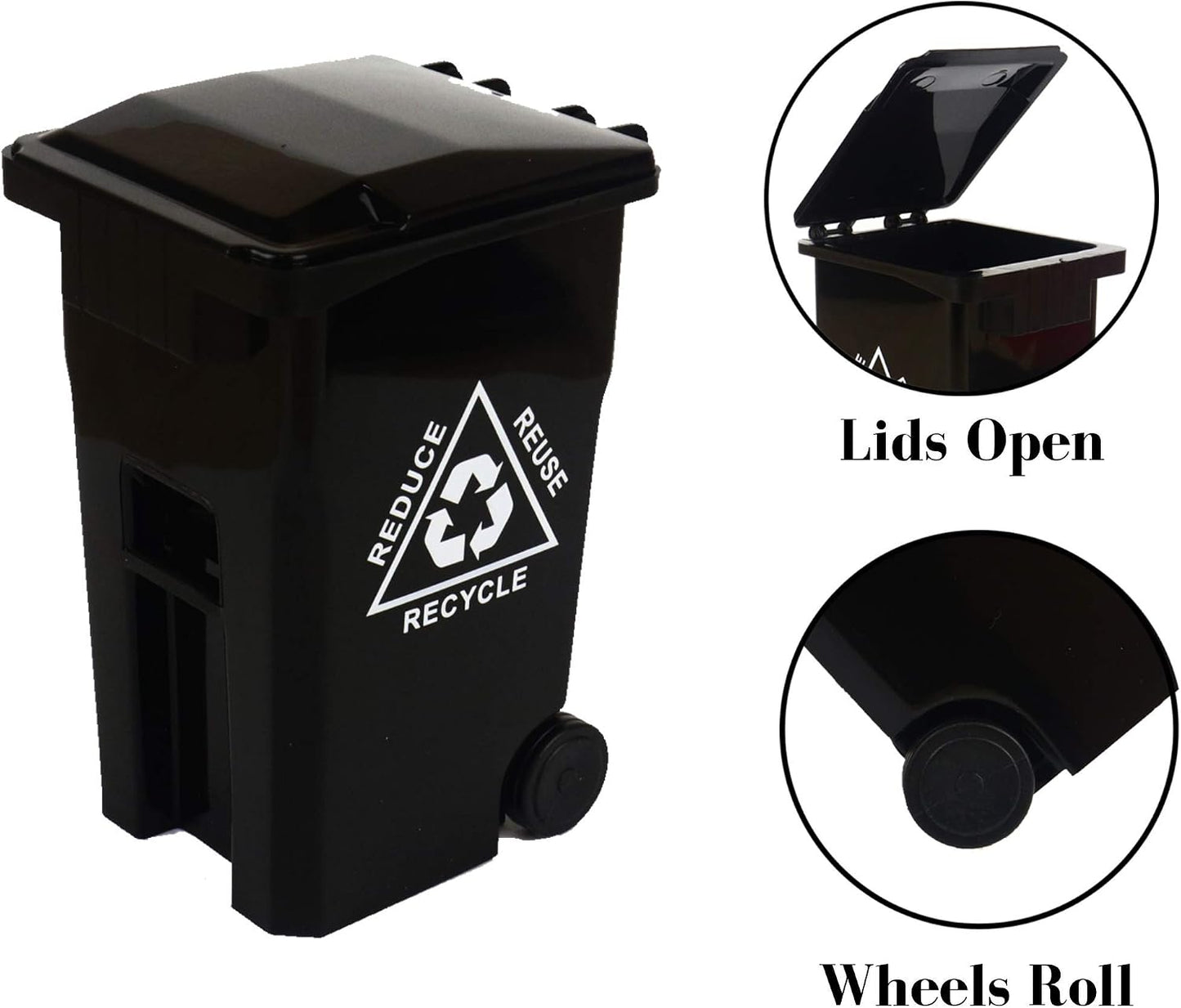 Mini Trash Can Pencil Holder for Desks, Black/Orange