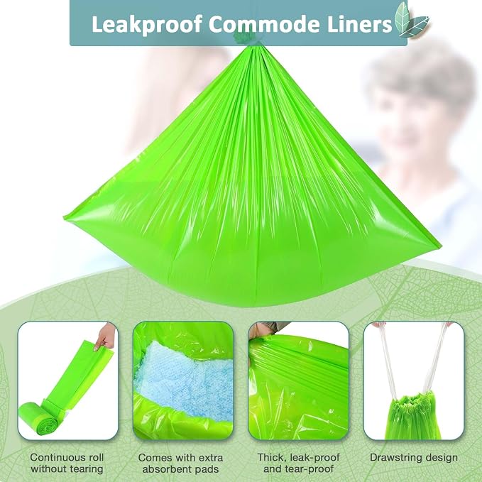 Bedside Commode Liners, 150 Bags + 150 Pads - Image 4