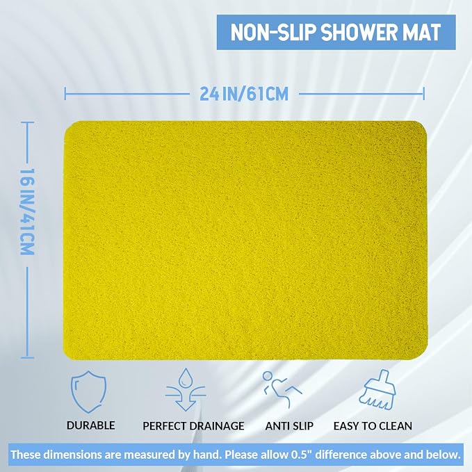Non-Slip Bathtub Mat, 2 Pack Anti Slip Shower Mat, Fast Drying Bathtub Mats - Image 2