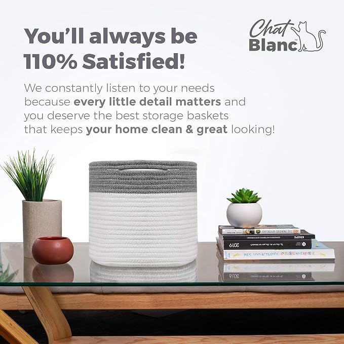 CHAT BLANC Cotton Rope Baskets for Organizing | Storage Baskets for Shelves | - Image 6