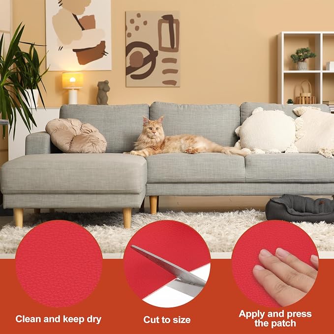 PATIKIL Leather Patches Tape for Furniture, 6.3 x 61 Inch Self Adhesive Vinyl - Image 3