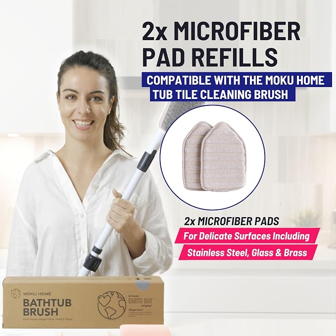 Replacement Microfiber Pad for Moku Home Extendable Tub Tile Shower Scrubber - Image 2