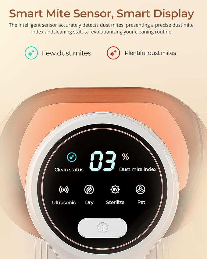 JIGOO Bed Vacuum Cleaner with Dust Sensor, Mattress Vacuum Cleaner with UV & - Image 2