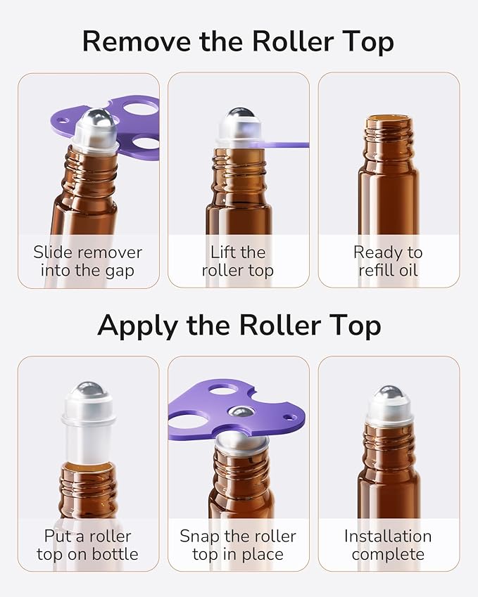 ULG 48-Pack Essential Oil Roller Bottles 10ml, Empty Bottles - Image 6