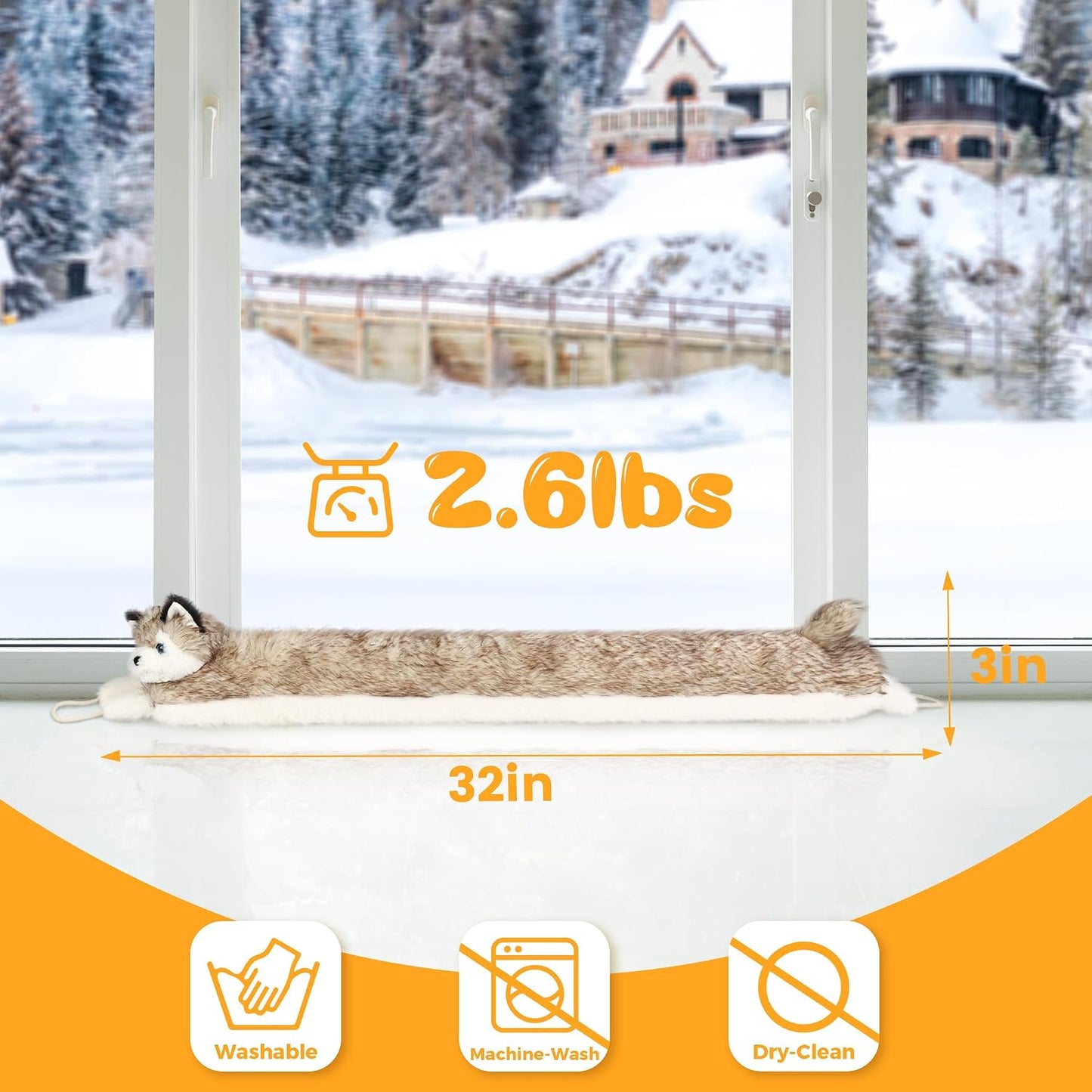 NABOWAN Under Door Draft Stopper 32 inch - Adorable Dog Heavy Duty Under Door Draft Blocker for Door & Window, Animal Draft Stoppers for Bottom of Door
