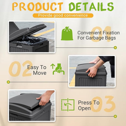 YESHOMY 2 Pack Outdoor Trash Can - Image 2