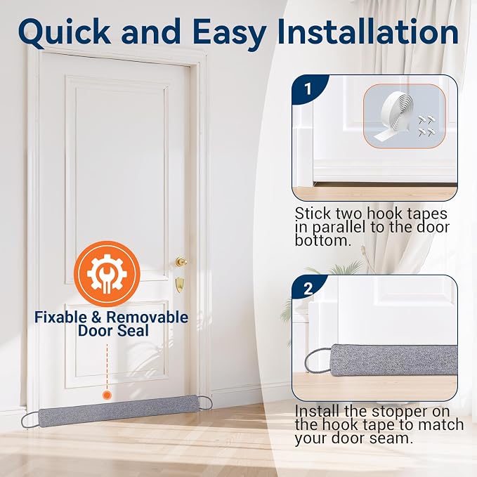 Door Draft Stopper for Bottom of Door, 36’’ Heavy Duty Under Door Draft Blocker - Image 5