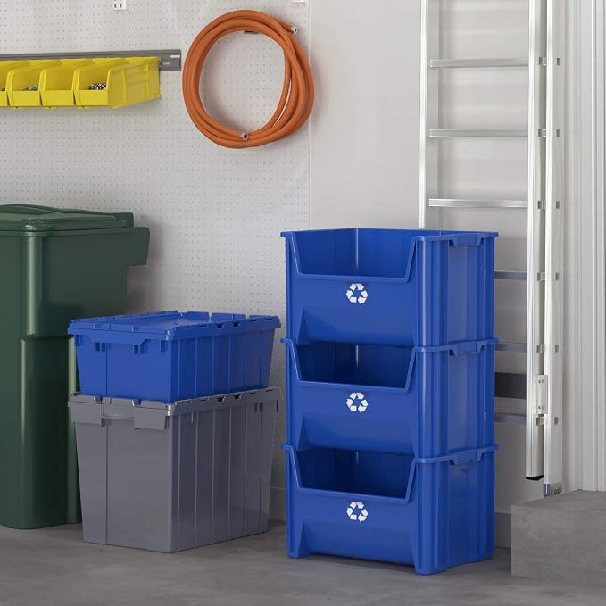 Commercial Industrial Heavy Duty Stackable Open-Front Recycling Bin Box - Image 6