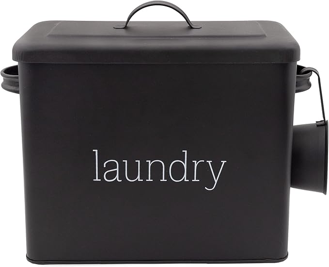 AuldHome Design Enamelware Laundry Powder Container, Enamelware Detergent Bin by AuldHomeDesign