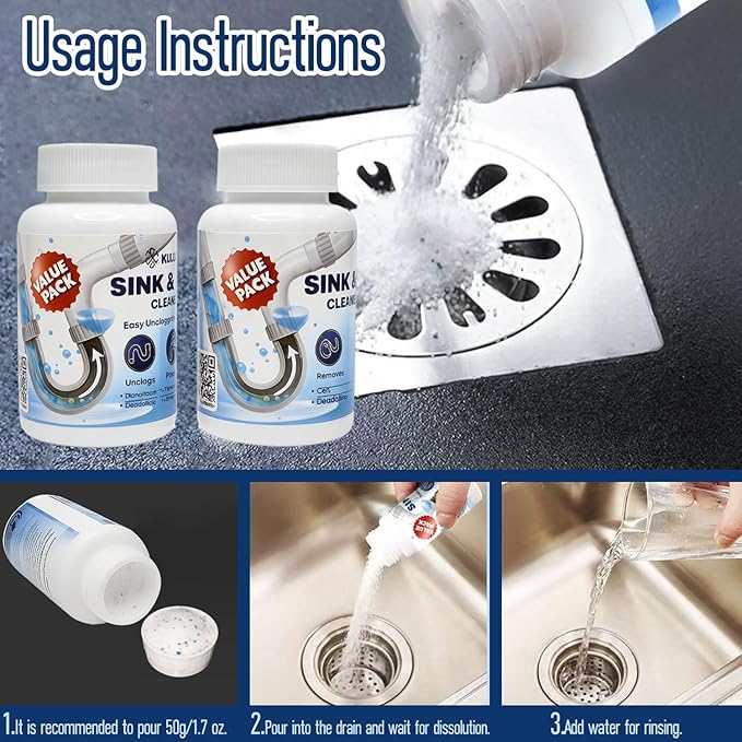 Pipe Dredge, Powerful Foaming Sink & Drain Cleaner Powder - Image 6