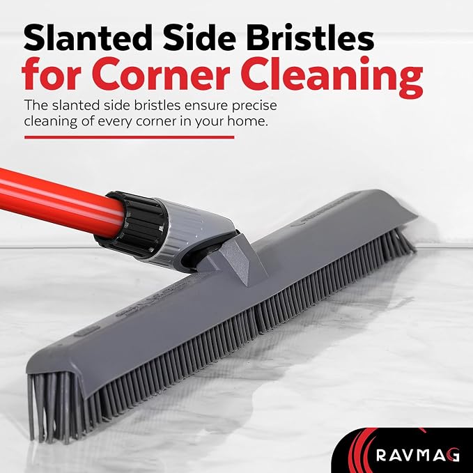 2-in-1 Silicone Rubber Broom Carpet Rake and Squeegee - Image 7