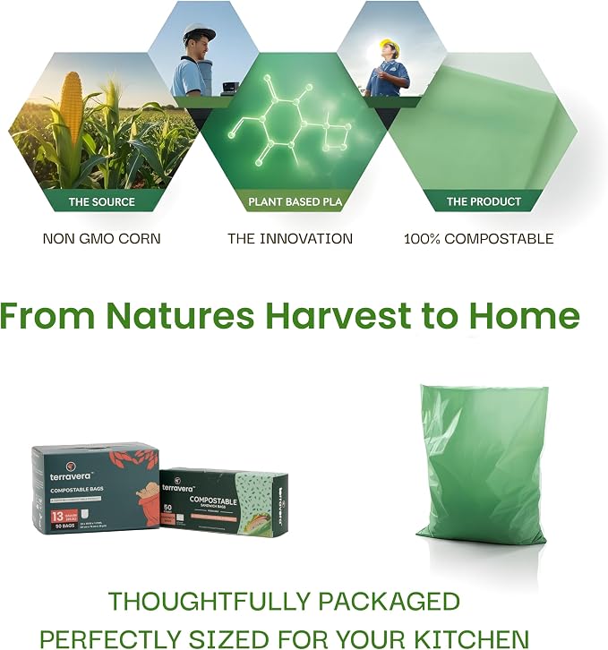 Compostable Trash Bags Bin Liners | BPI & OK Home Certified ASTM D6400 - Image 8