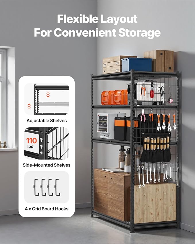 VEVOR Storage Shelving Unit, 5-Tier Adjustable, 2000 lbs Capacity, Heavy Duty - Image 4