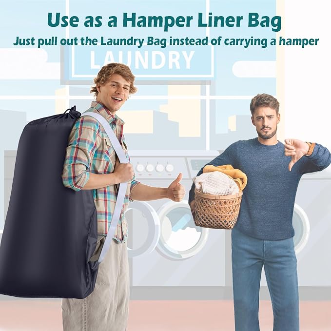 Heavy Duty Laundry Bag 2 Pack XL Nylon Laundry Bags - Image 4