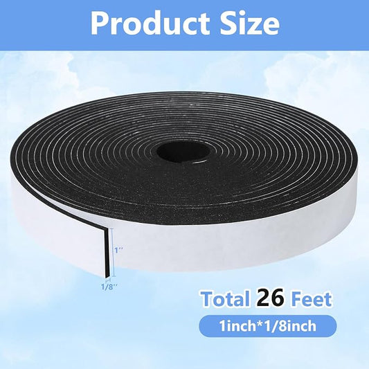 Weather Stripping Door Seal Strip- 1 Inch X 1/8 Inch X 26Feet, Strong Adhesive - Image 2