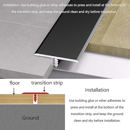 10Pcs Aluminum T Molding Floor Transition Strip, 48In Aluminum T Molding Trim - Image 5
