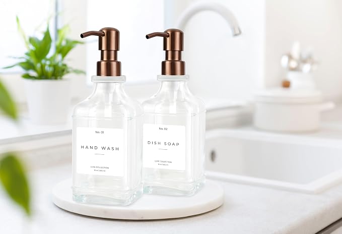 Emerson Essentials Soap Dispenser, Dish Soap Dispenser, Soap Bottle Bathroom Set - Image 4