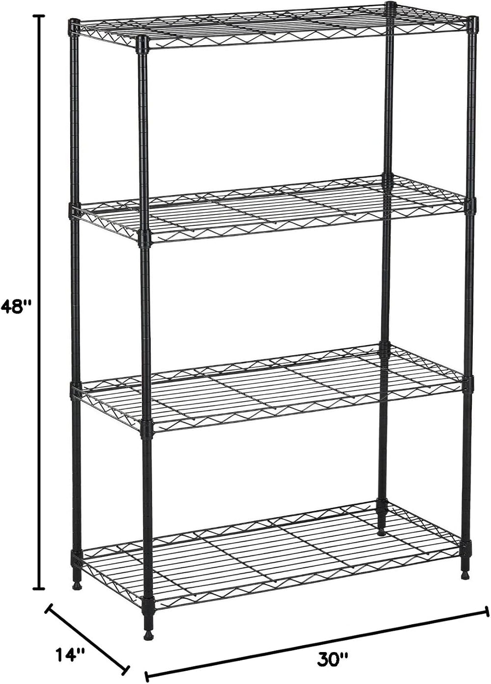Displays By Jack 4 Tier Wire Shelving Unit Storage Rack, Metal Heavy Duty Uti...