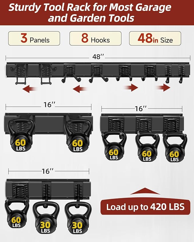 48-Inch Garage Storage Tool Organizer - Image 3