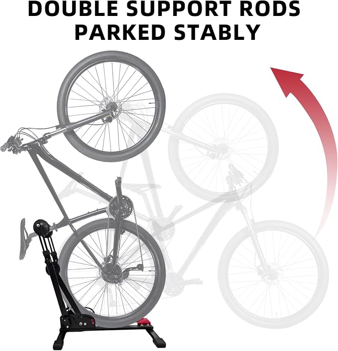 Heavy-Duty Floor Bike Stand, Freestanding Bicycle Storage Rack, Adjustable Dual - Image 6