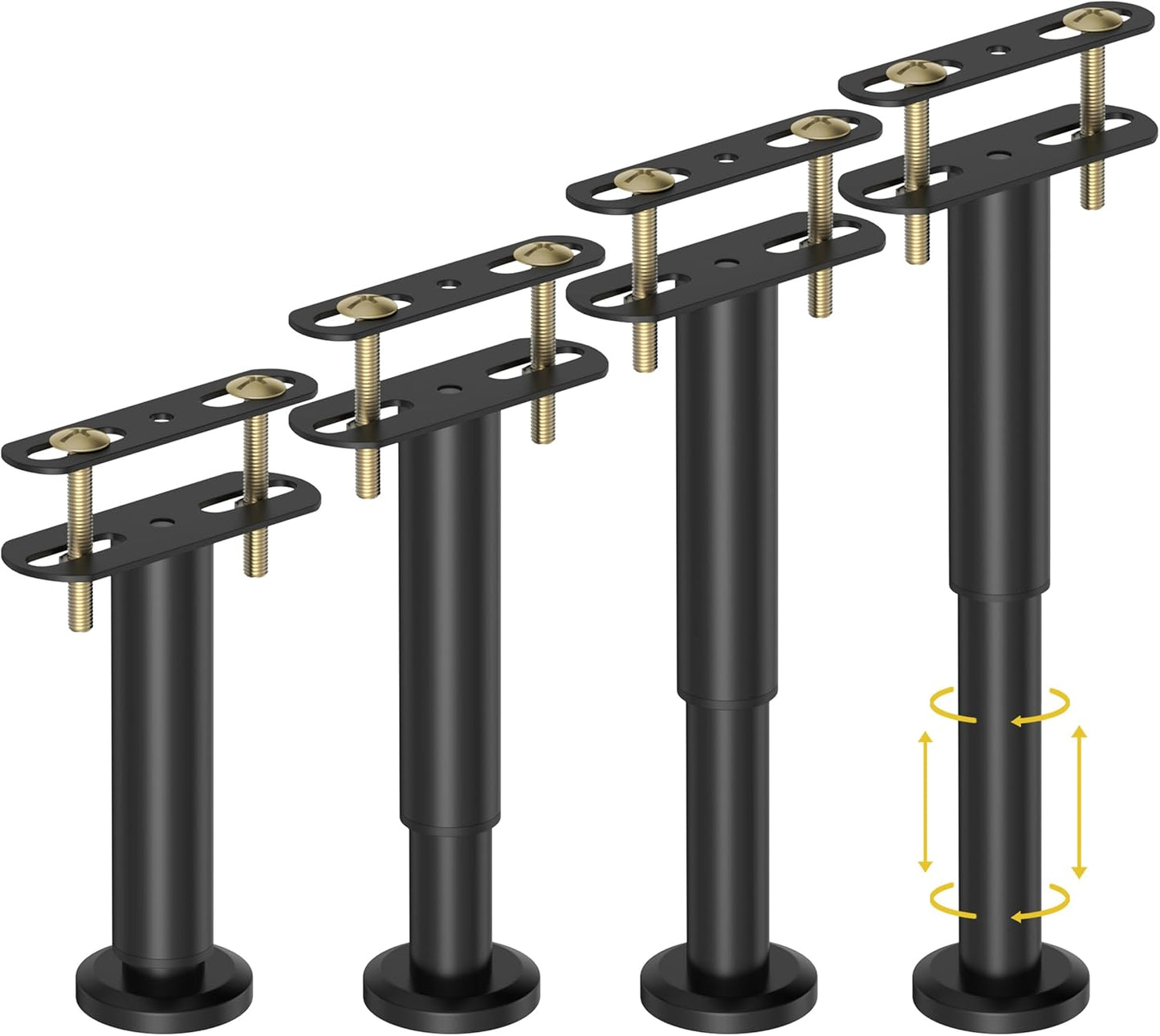 Wlrrcwdttc 4 Pcs Adjustable Height Bed Support Legs 7.08-12.6 inch, Bed Frame Center Support Legs for Bed Frame/Bed Center Slat/Furniture, Heavy Duty Metal Bed Replacement Legs Bed Slats Support Legs