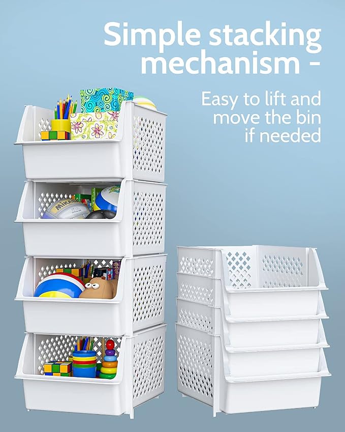 TidyFriend Plastic Stackable Bins - Image 7