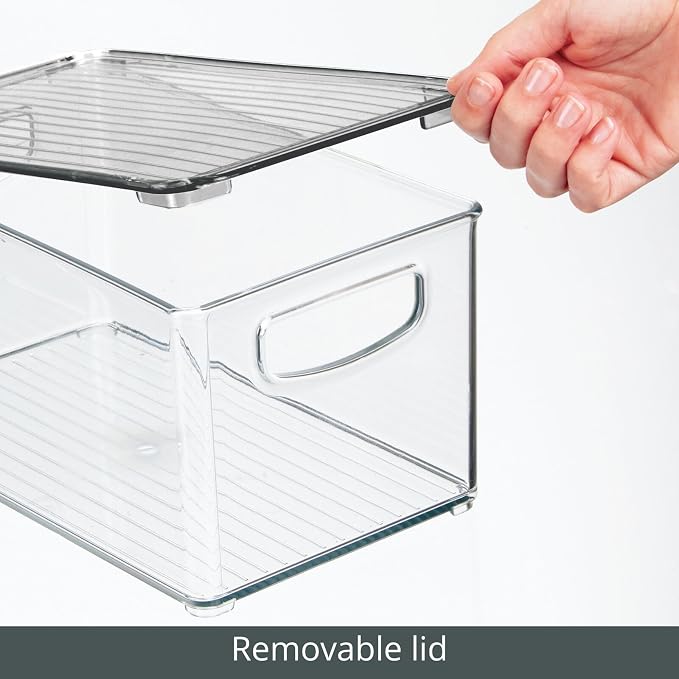 mDesign Plastic Deep Storage Bin Box Container - Image 7
