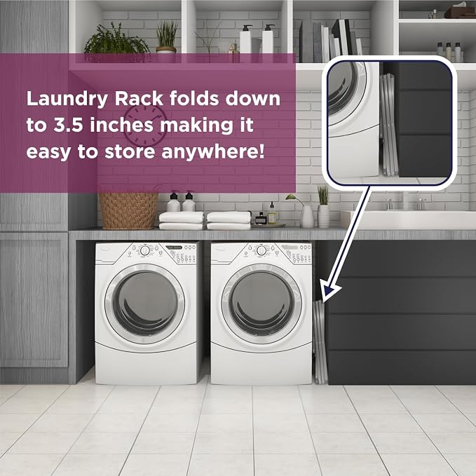 BLACK+DECKER 3 Tier Expandable Collapsing Foldable Laundry Rack - Image 6